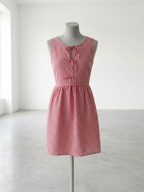 Monteau Pink and White Striped Mini Dress